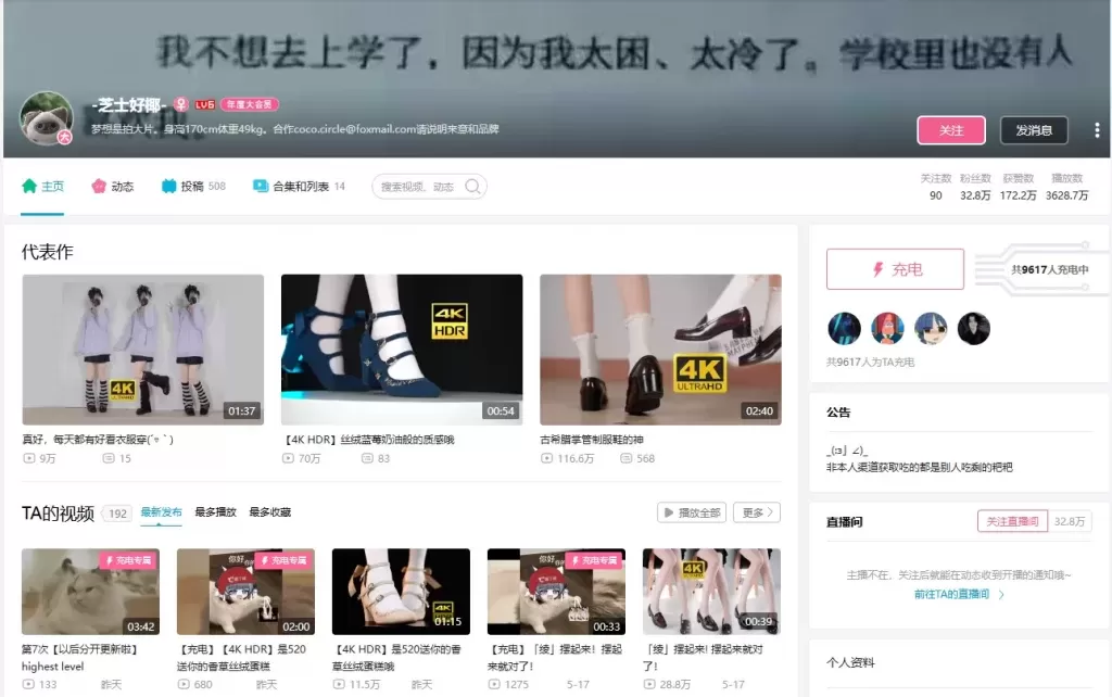 B站知名丝足控up主 芝士好椰 充电专属合集57GB [2024年更新中]-WM图库